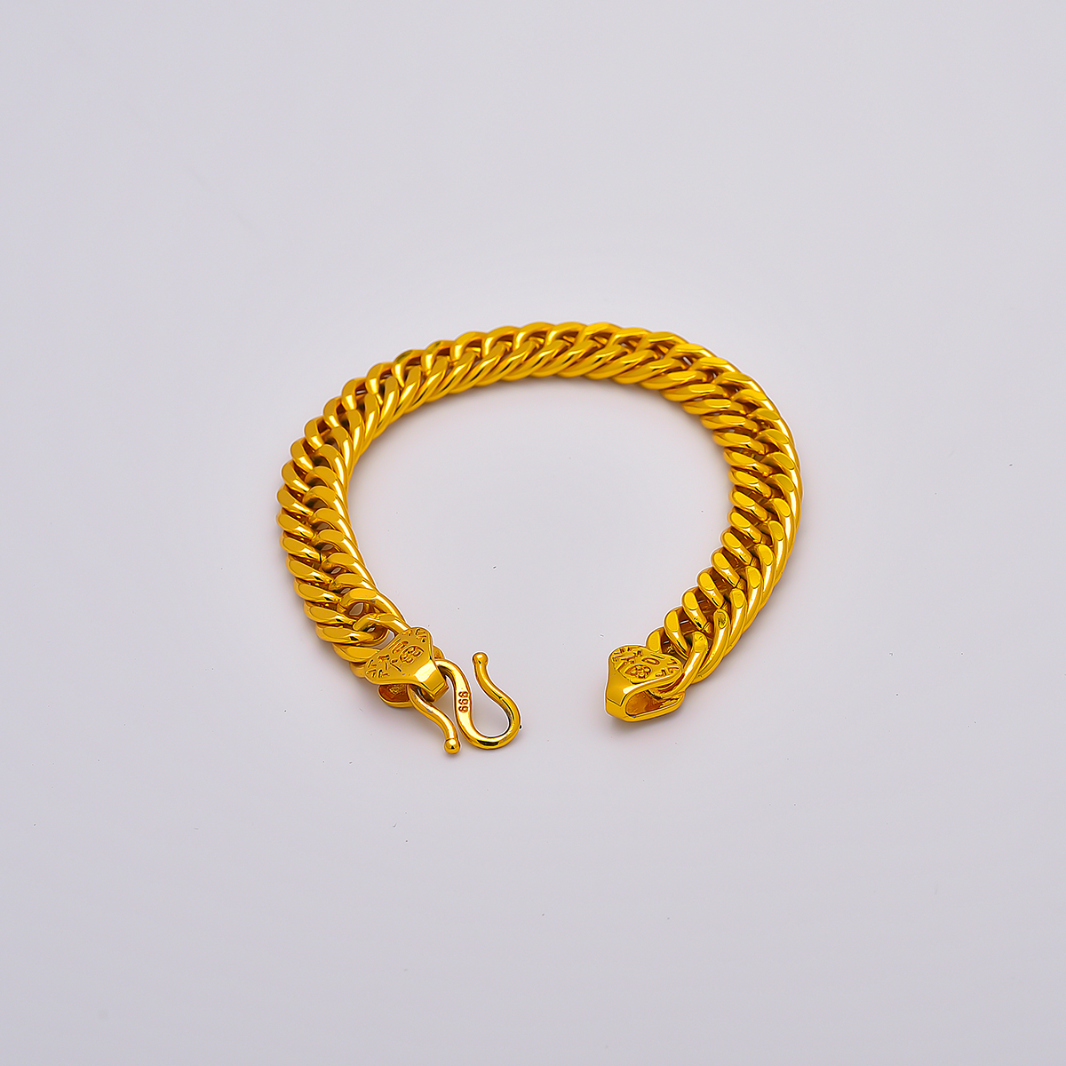 合金手链 时尚百搭潮流男士2024新款爆款老板手链金色不褪色