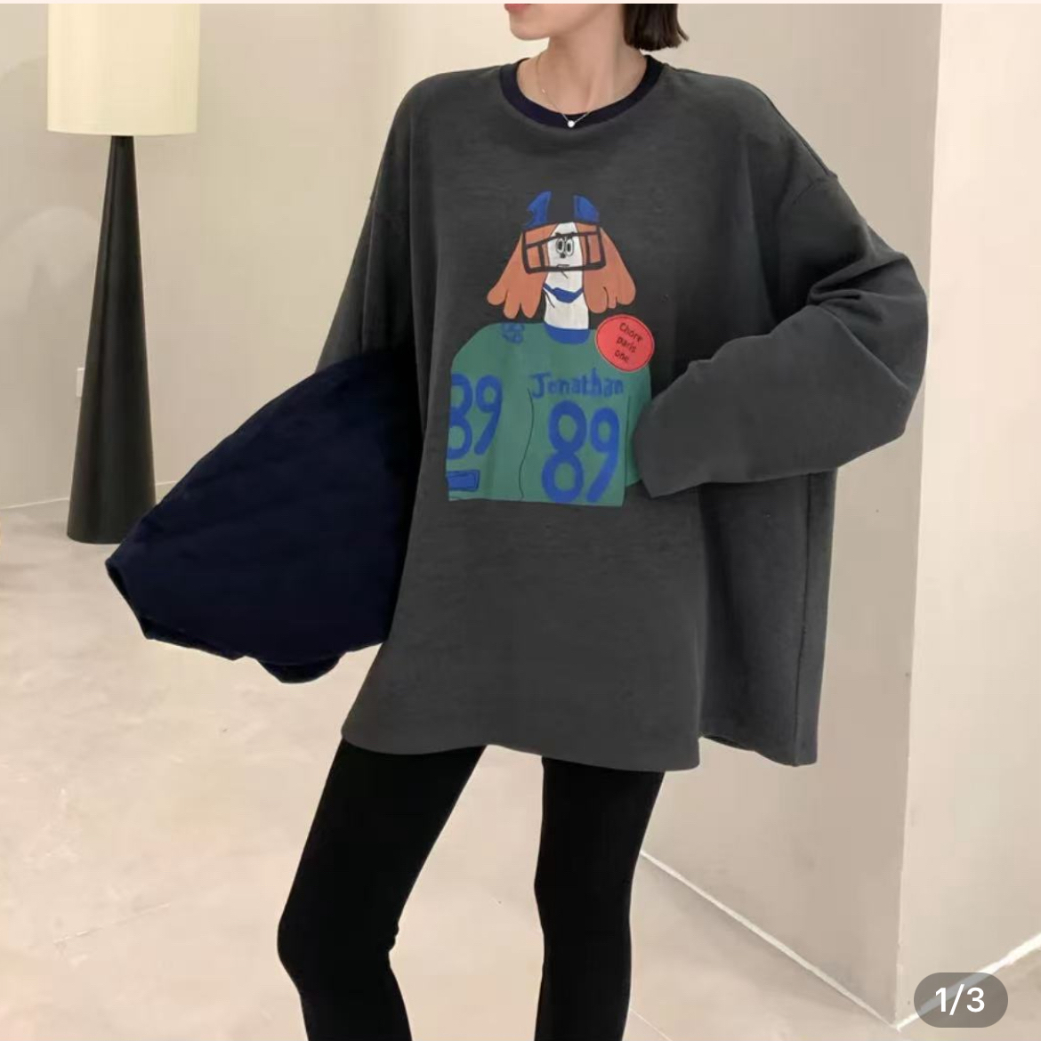 【小虹虹商贸】2025冬季新款韩版时尚休闲卡通双面徳绒长袖T恤