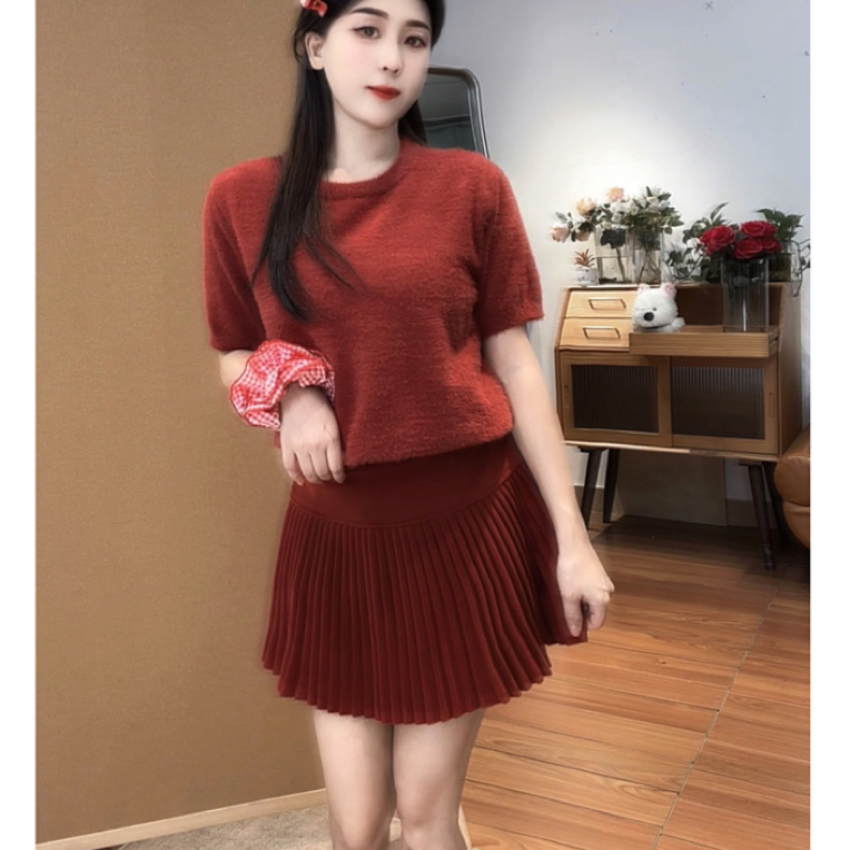 短袖水毛毛上衣毛衣网红时尚休闲百搭11071