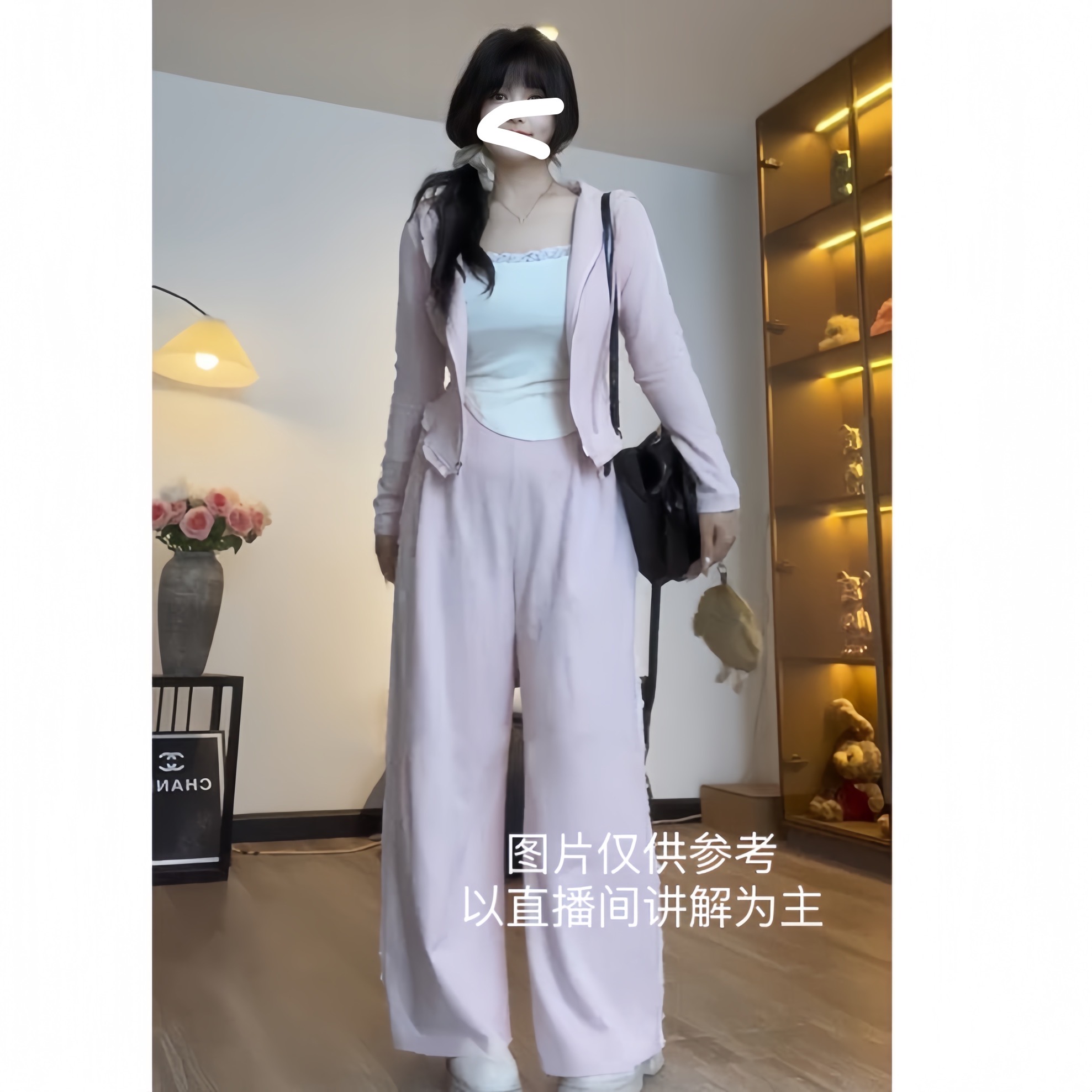 2025春季新款大码微胖休闲运动套装显瘦遮肉减龄两件套粉色卫衣