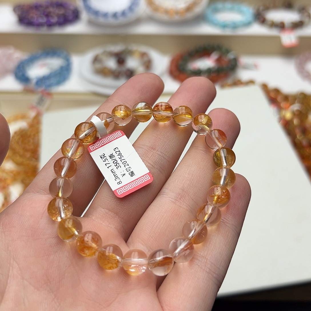 水晶手链未镶嵌清*锦鲤胶花8.3