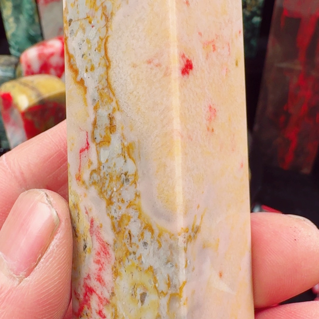 昌化鸡血石藕粉冻印章