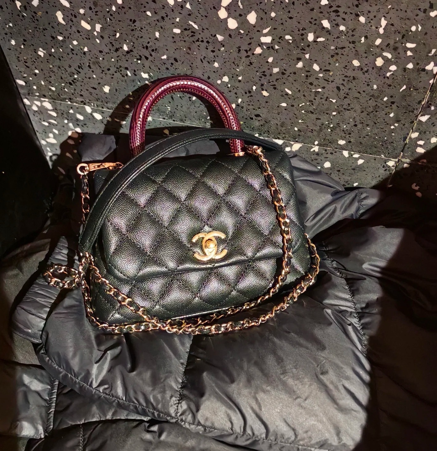 99新 Chanel/香奈儿 红柄coco handle包 小号 23cm 13507858
