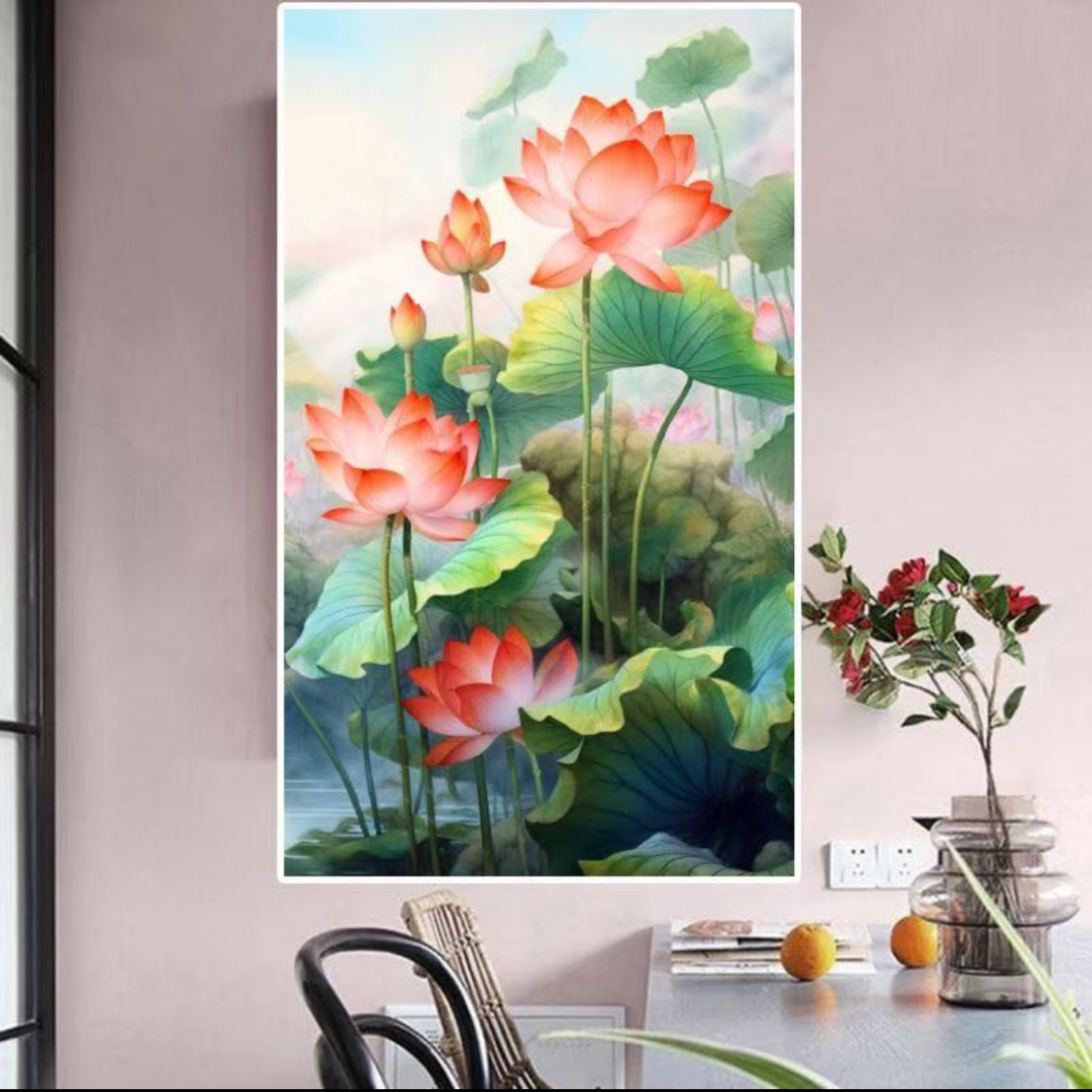 荷塘清趣 蒙娜丽莎十字绣39色60×105大格满绣无勾边