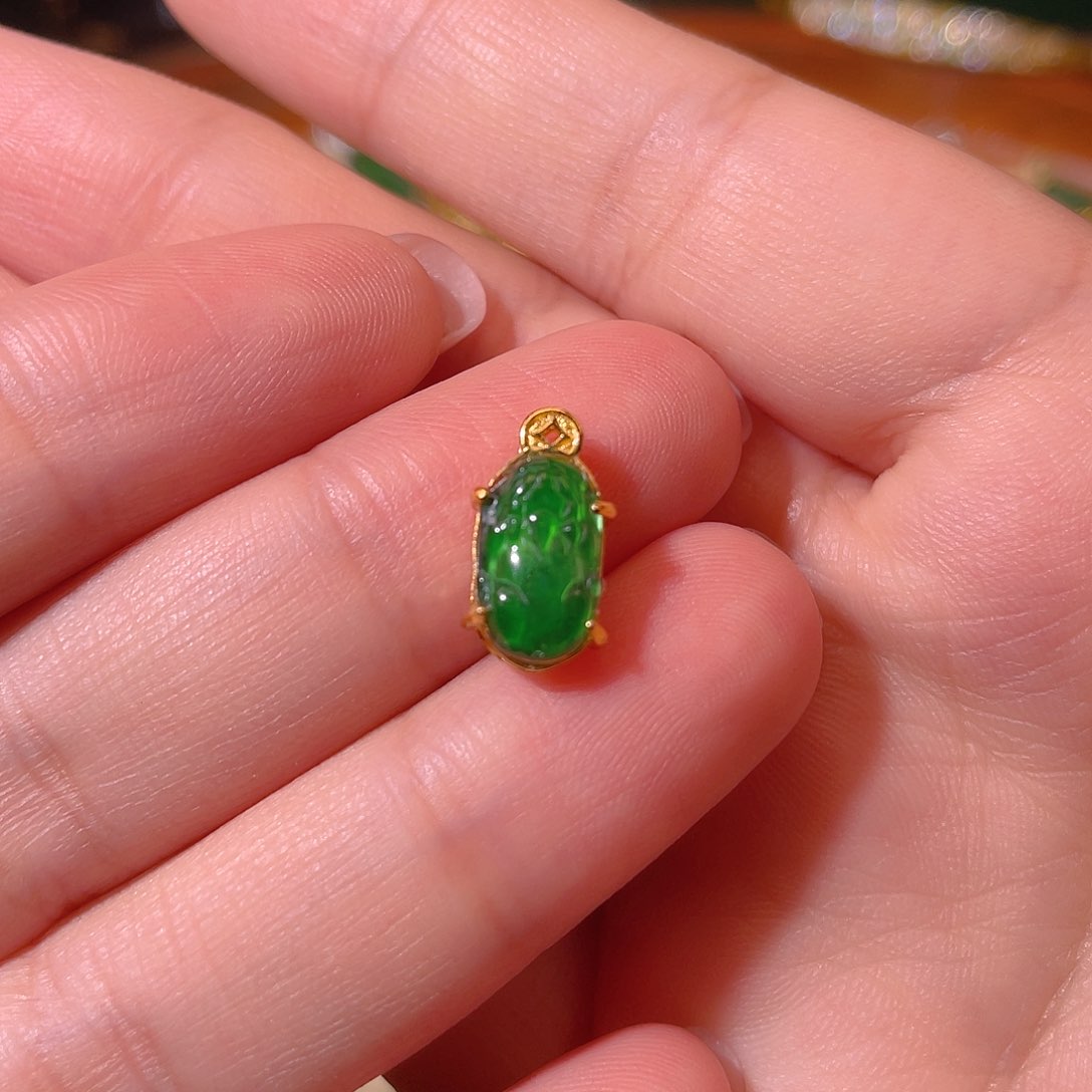 翡翠银S925镶嵌吊坠(不含链)