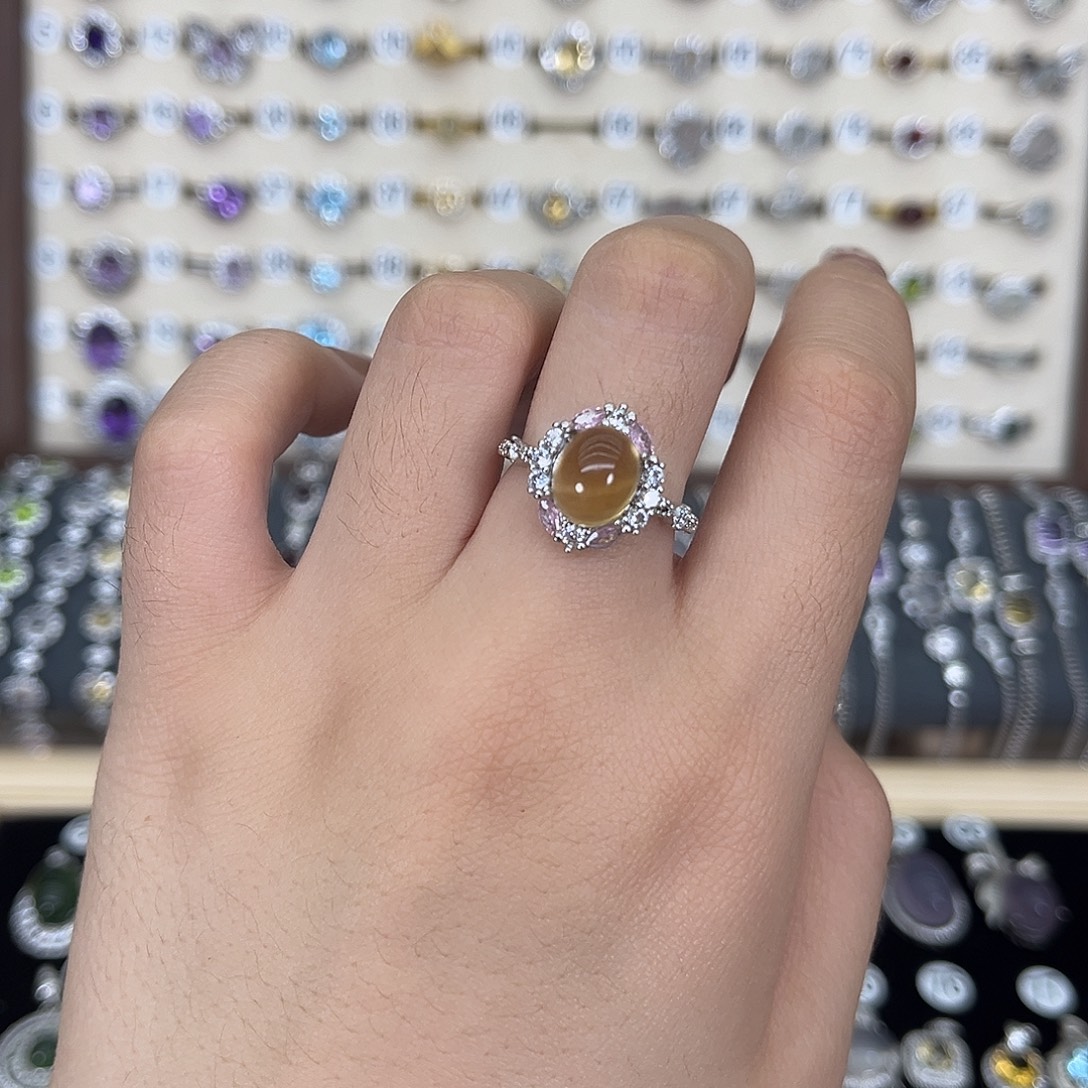 银S925镶嵌黄晶戒指