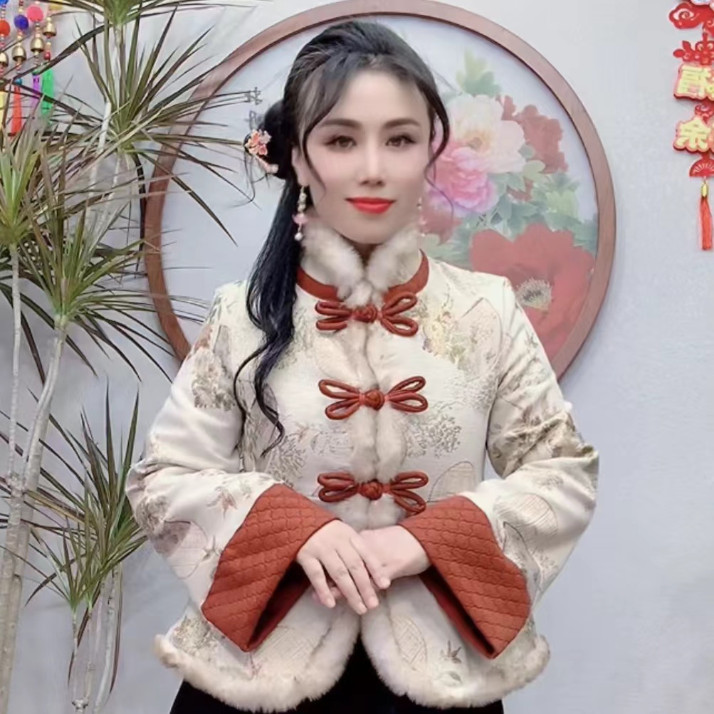 加毛（衣长58）唐装外套女中国风冬季新中式国风汉服加厚短款2561