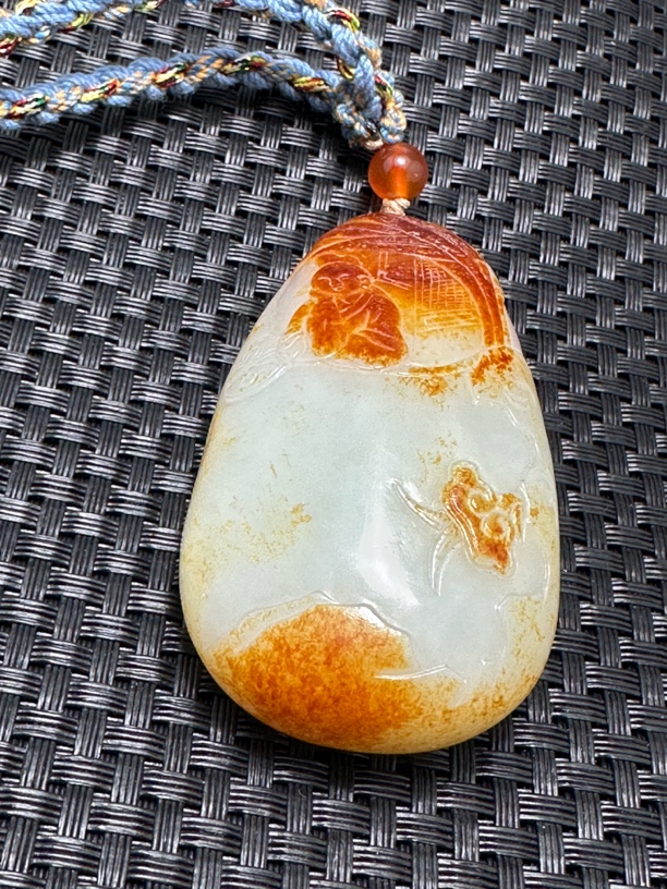 和田白玉手把件吊坠