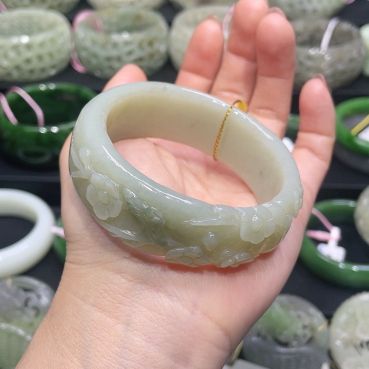 和田玉手镯54+圈口 编号2未镶嵌