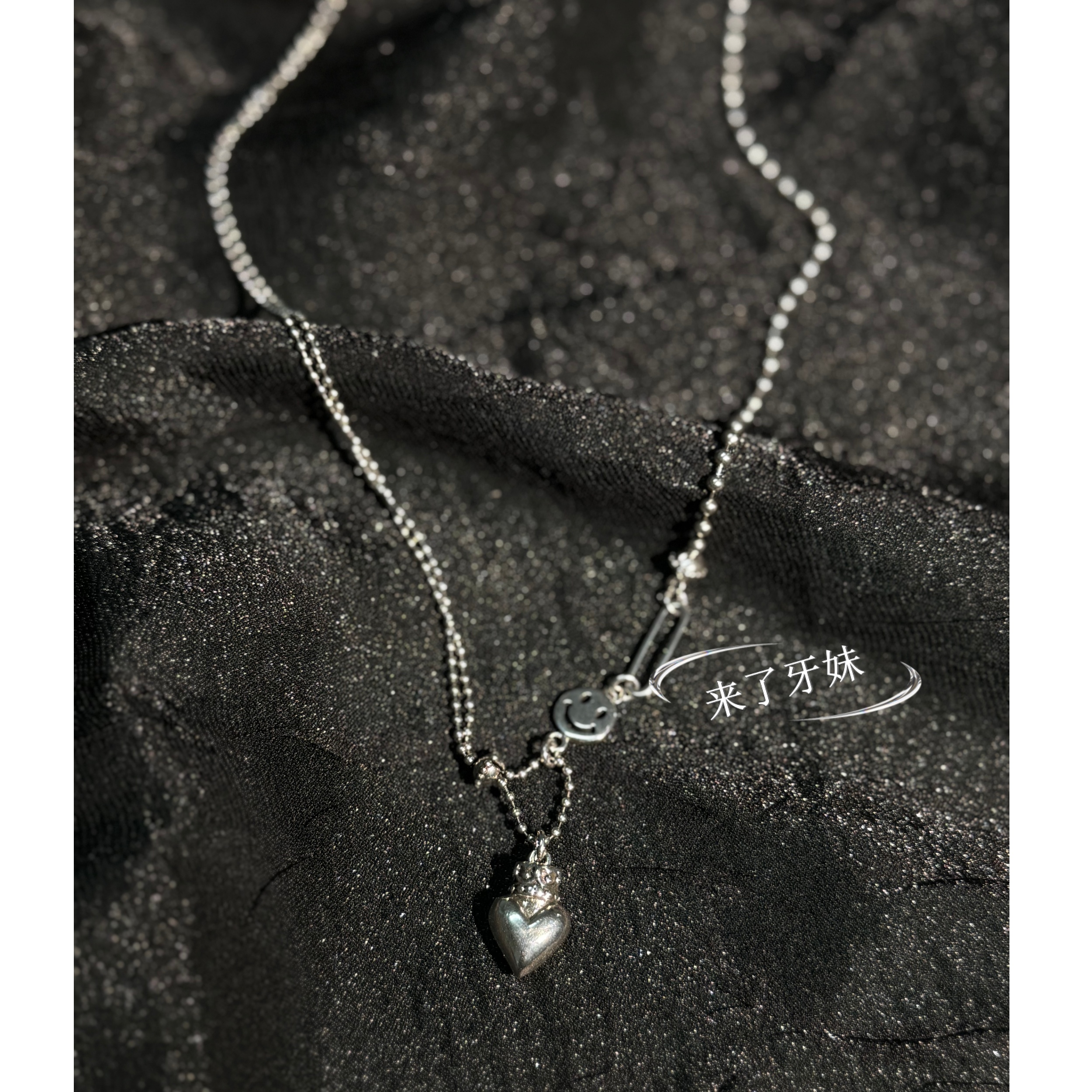 合金项链 笑脸爱心项链XL656时尚经典百搭轻奢复古气质小众