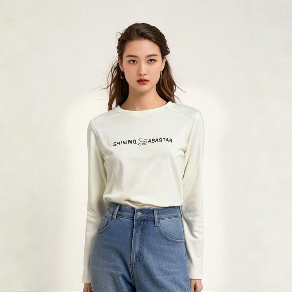 纯色圆领羊毛蚕丝秋冬打底衫