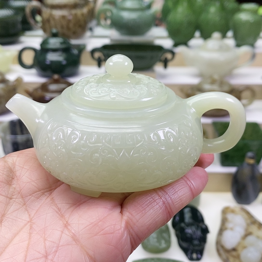 和田玉茶壶未镶嵌95m l