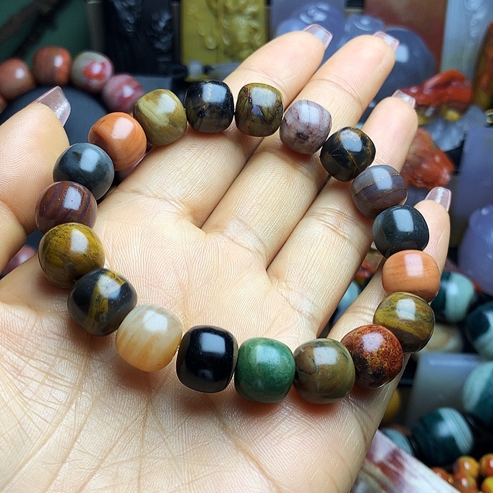 刹***轩硅化玉未镶嵌手串树化玉手串