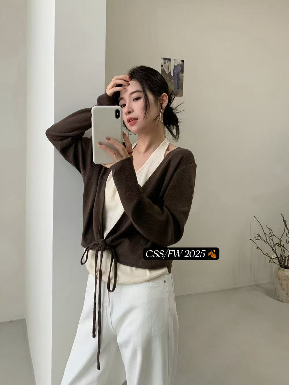 设计感常规长袖显瘦小众女短款针织秋季韩系毛针织衫假两件上衣