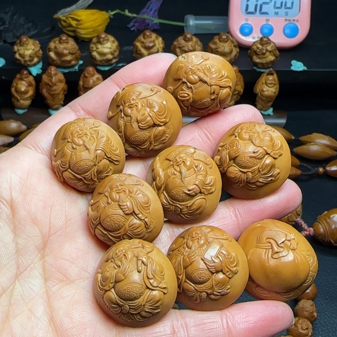 橄榄核手串/手链郭****服纯手工财神