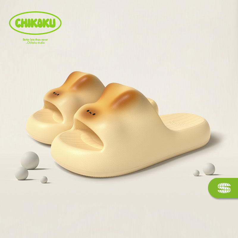 chikoku焦糖兔拖鞋女夏天居家室内厚底防滑浴室洗澡凉拖鞋男防臭