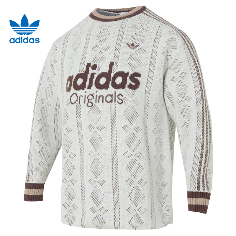 adidas阿迪达斯【大】三叶草男子运动休闲毛衣套头衫KS5956