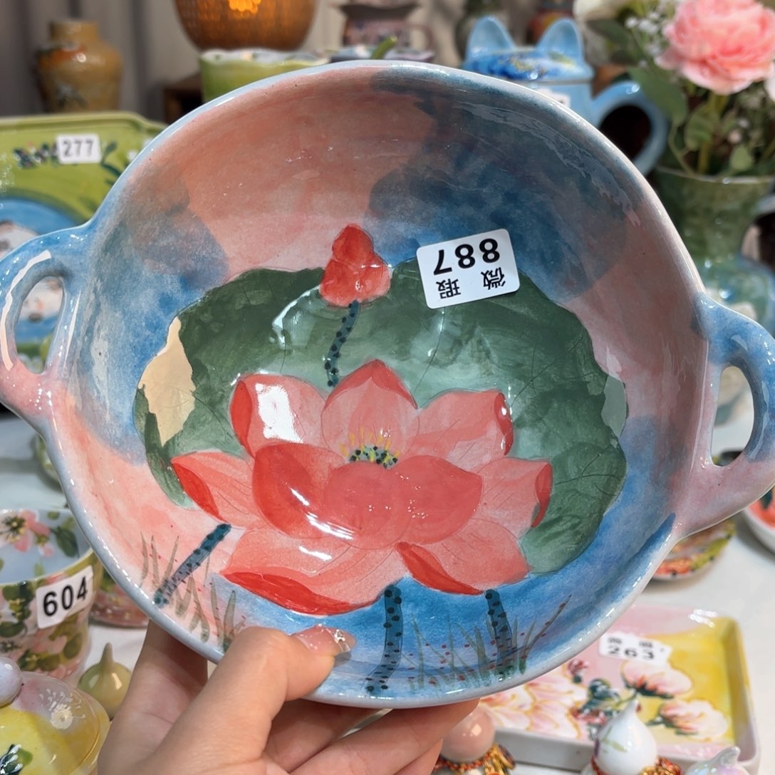 景德镇手绘高温釉下彩陶瓷茶具