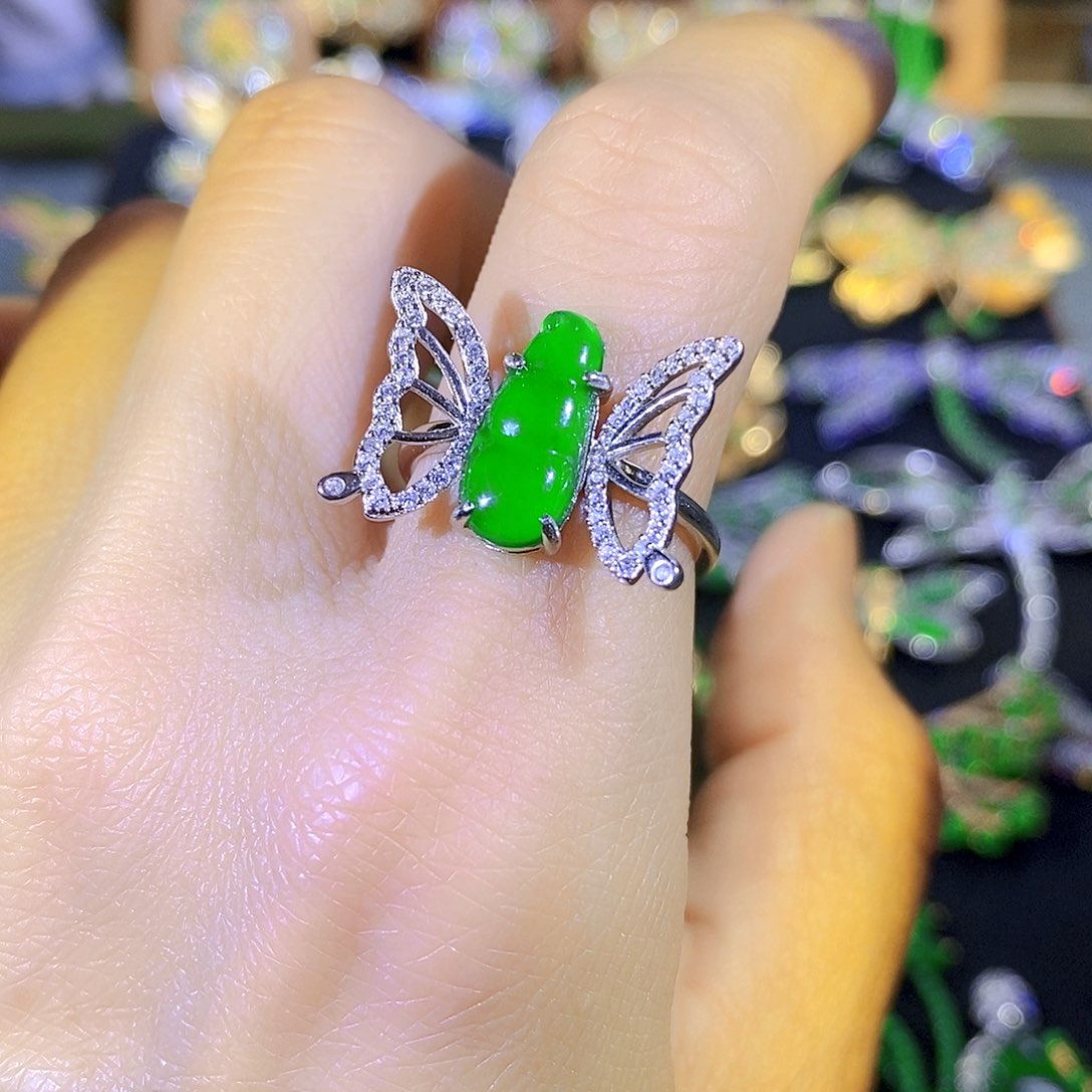 吊坠(不含链)银S925镶嵌翡翠