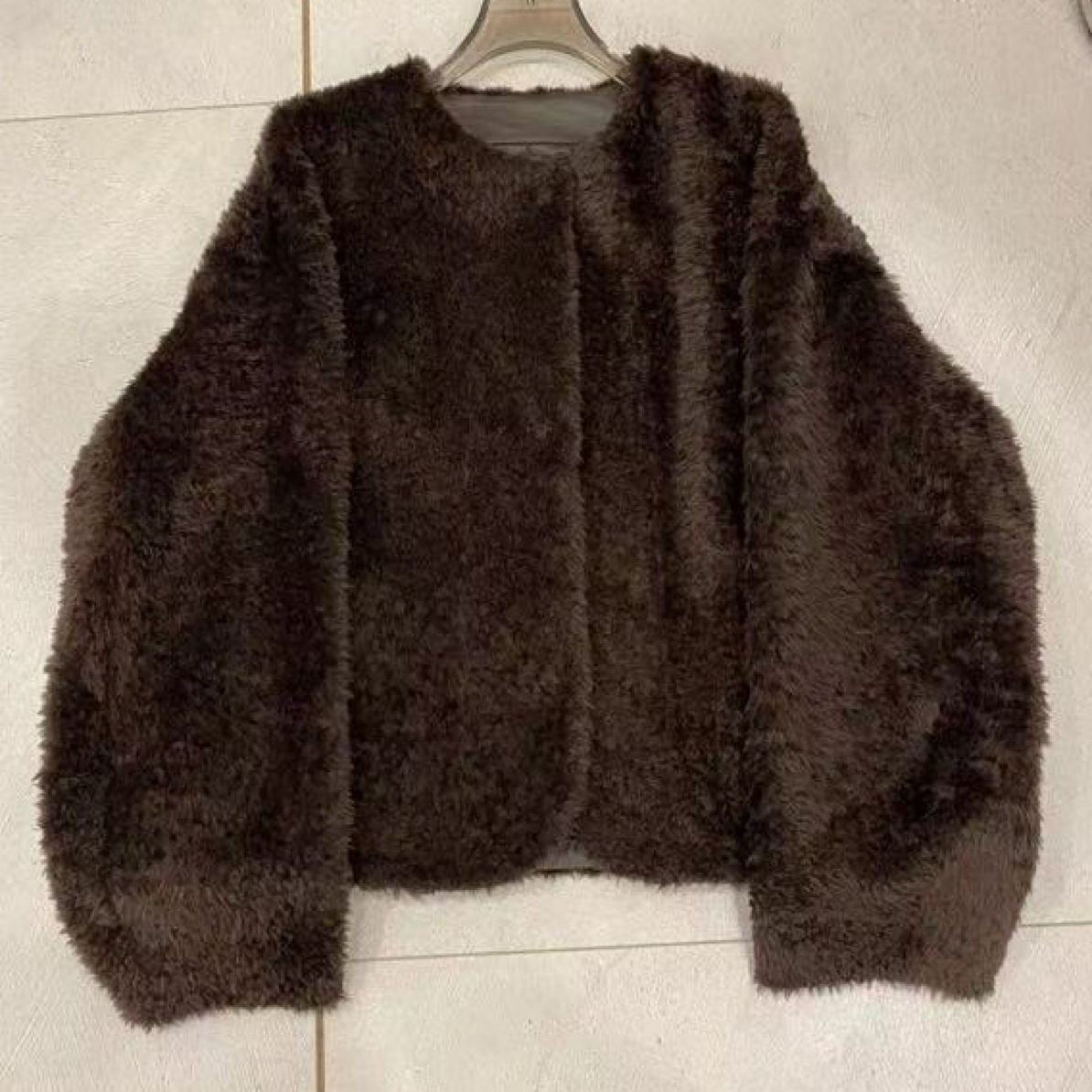 2025圆领进口轻奢洋气复古拉贡皮毛一体外套托卡皮草