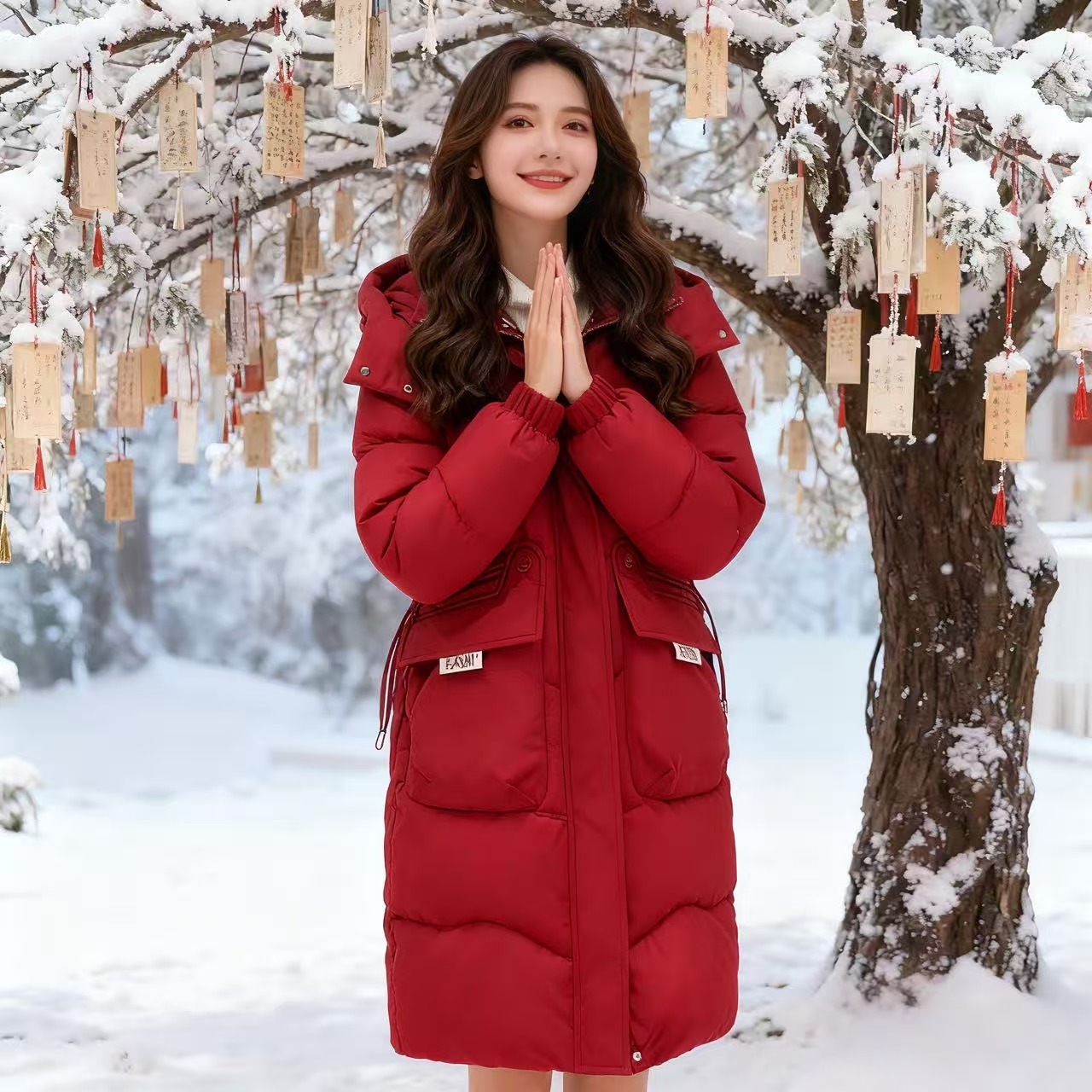 【帽子可拆】2025新款棉衣女中长款加厚韩版宽松棉衣女冬季外套