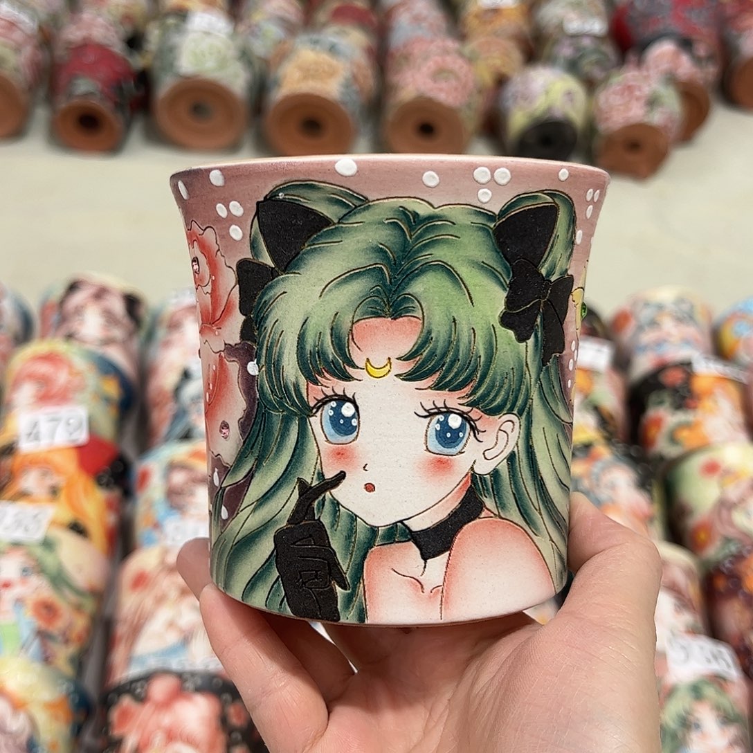 景德镇炫彩手绘口10.5高10