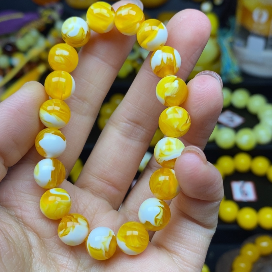 生***汤瓷白花10手串一条