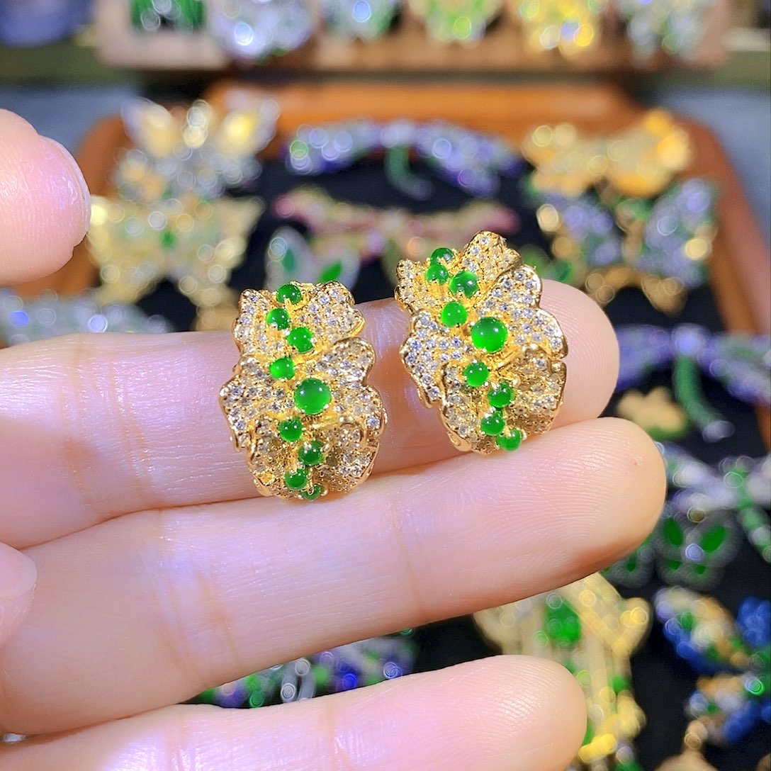 吊坠(不含链)银S925镶嵌翡翠