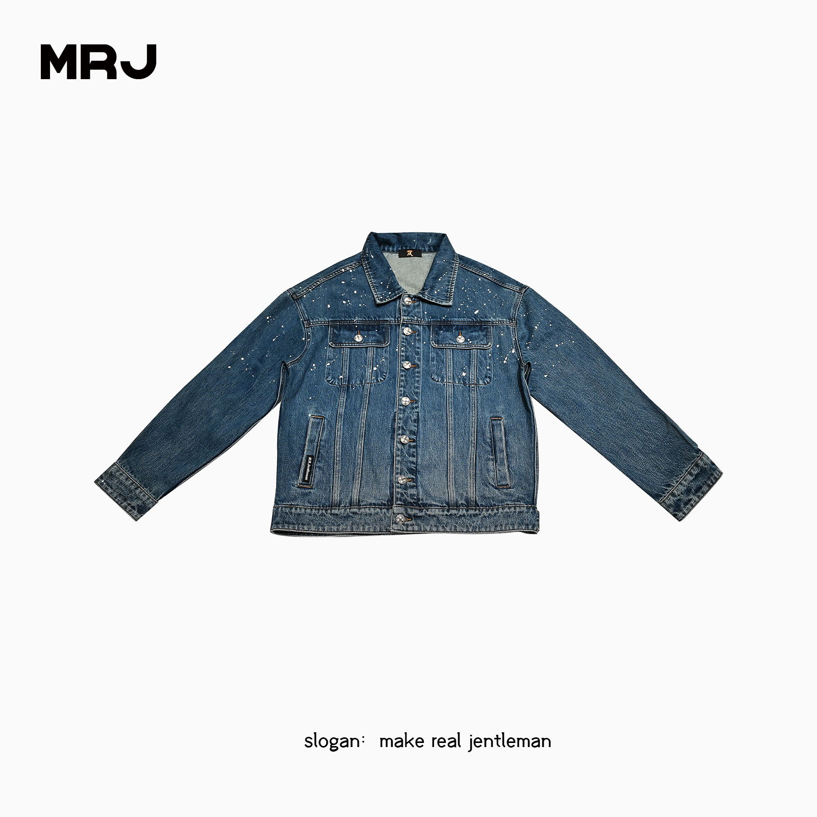 MRJ周杰伦原创品牌经典版型水洗漆点工艺牛仔夹克