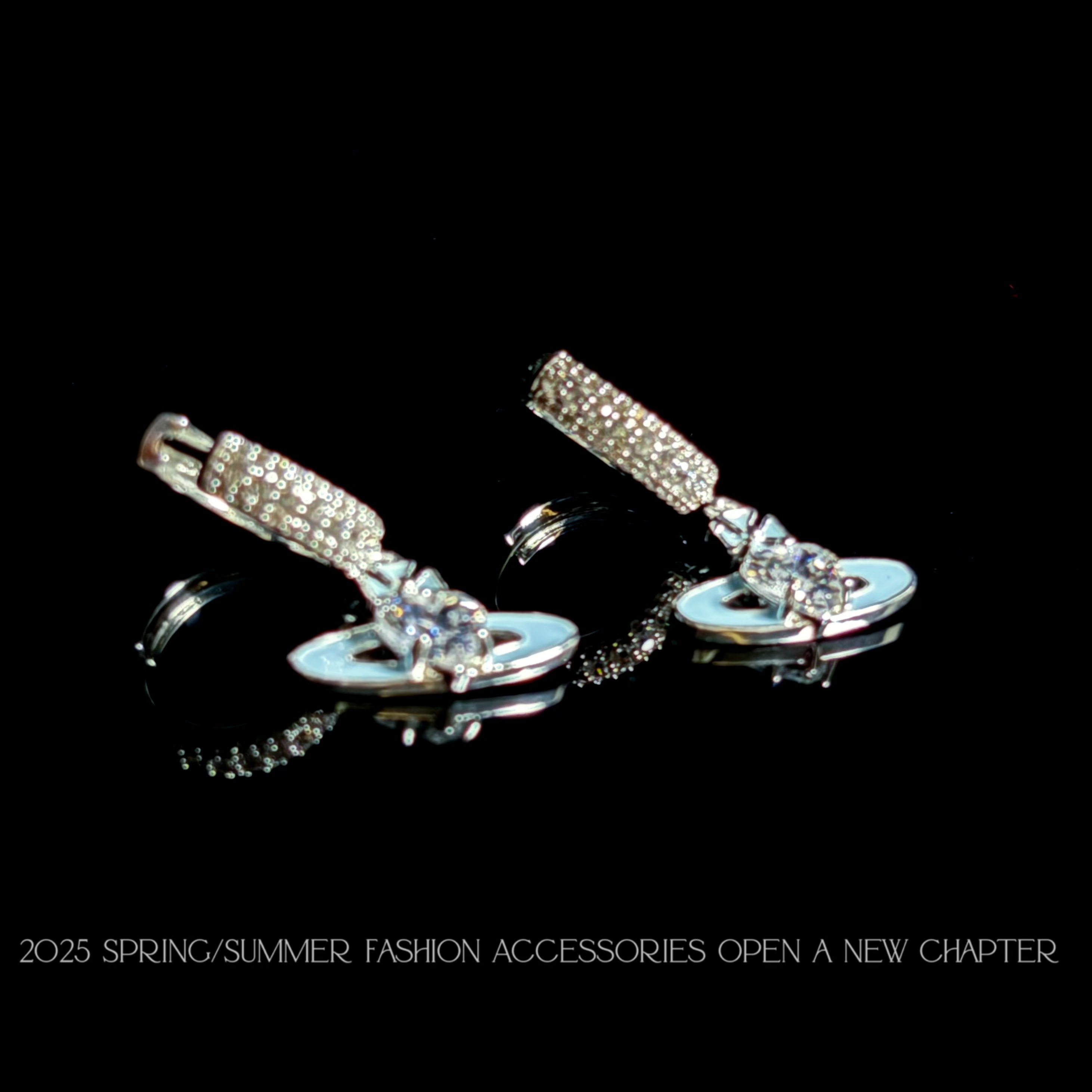 铜合金耳饰 镀k金 2025款C7065【梦蓝环星】铂堡俪 BOBAOLI 耳环