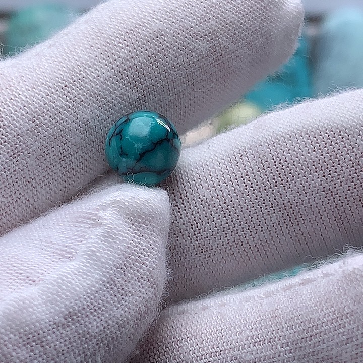 玛瑙/玉髓未镶嵌珠宝奇石直径9玉化水草纹圆珠