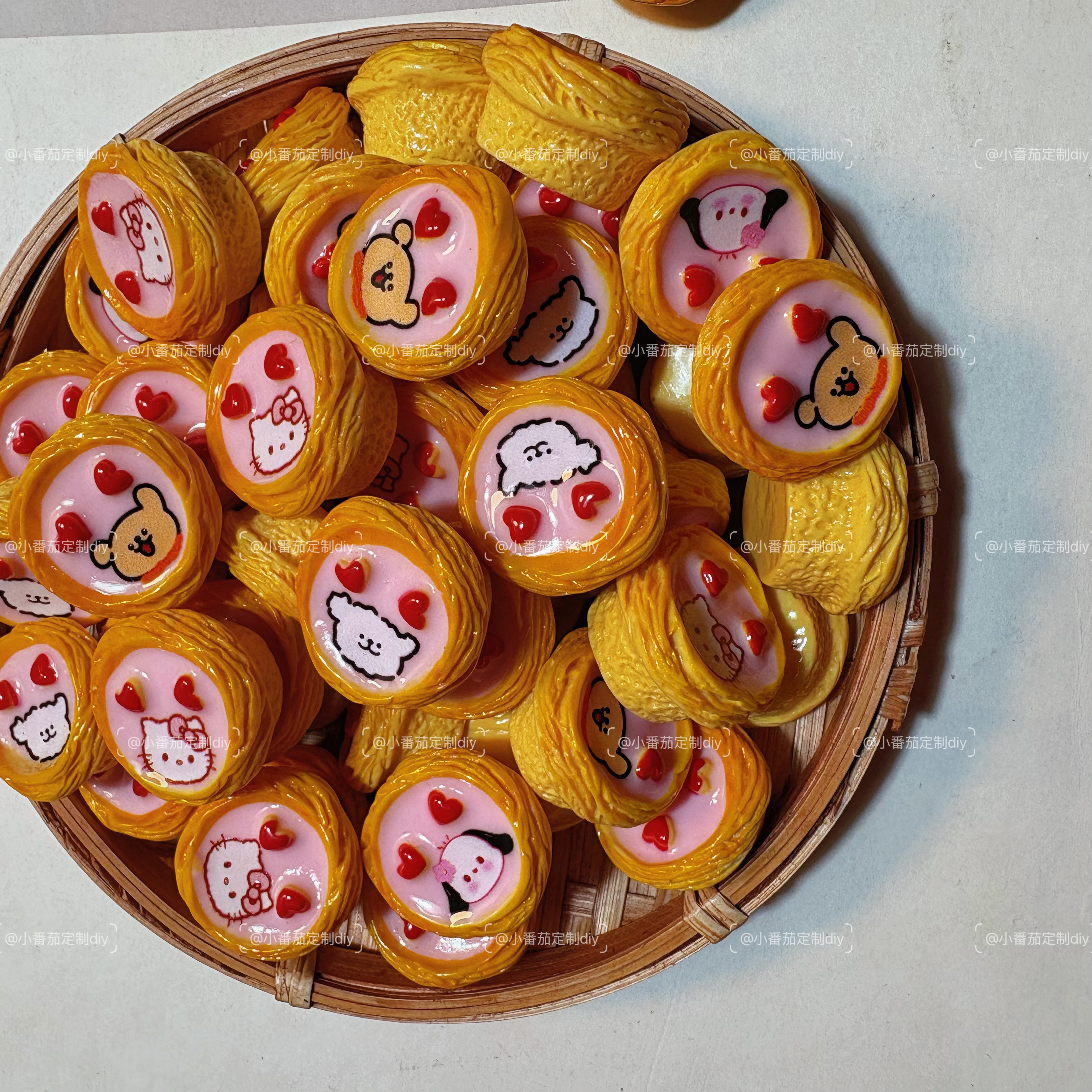 小番茄定制树脂配件爱心蛋挞手工DIY