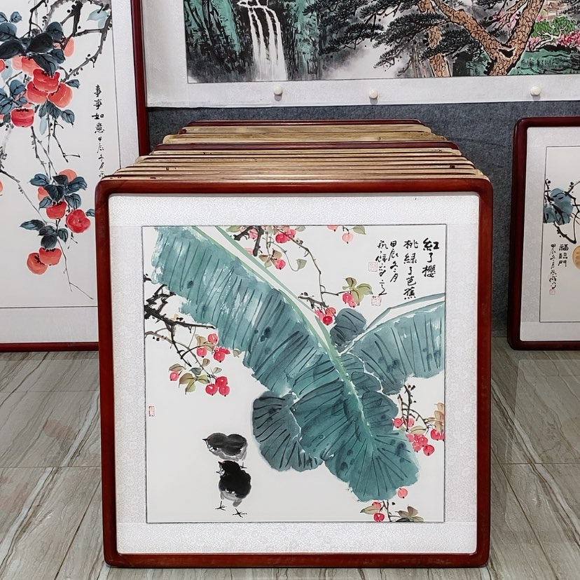 【闪购商品】国画书画作品带框65×65厘米
