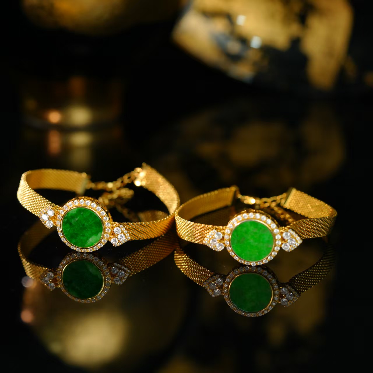 【初见珠宝】S925银翡翠复古手链25-1C61X180【多样性发一件】