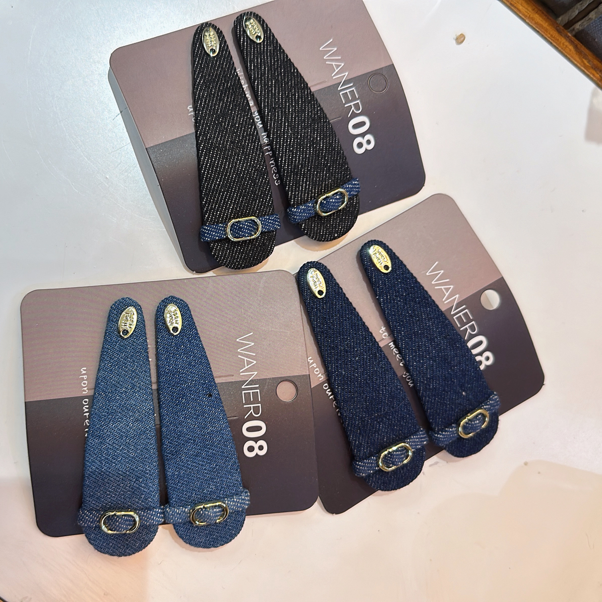 秋冬高级感牛仔金属扣无痕发夹碎发刘海夹头饰（下单备注颜色）