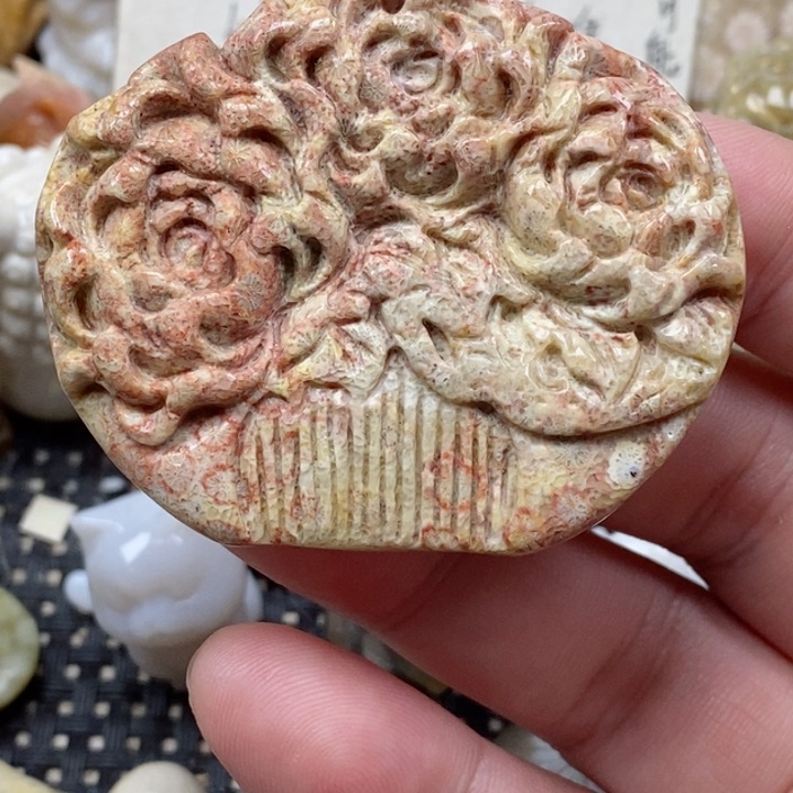 颈饰未镶嵌硅化珊瑚（珊瑚玉）有瑕