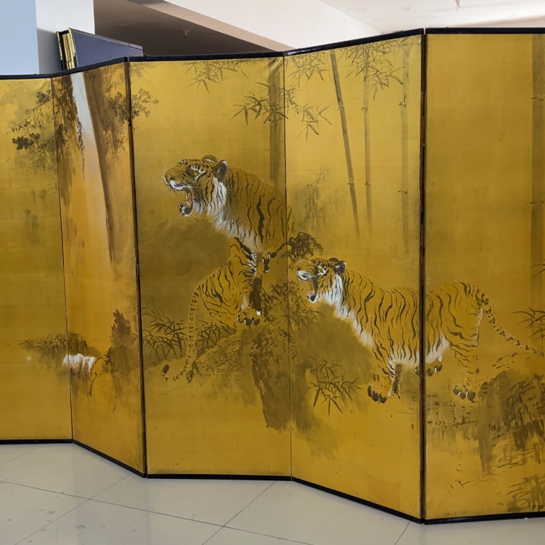 绘画屏风框画茶空间设计