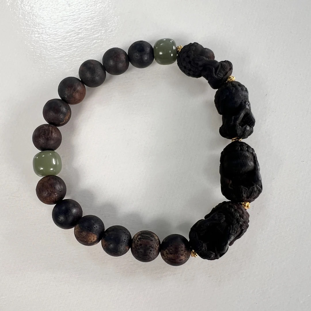 降真香四不佛手串手工艺非遗技艺雕塑工艺木根雕制品