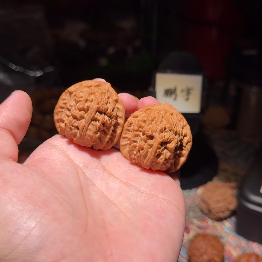 把件核桃517号40延庆三角白狮子文玩核桃
