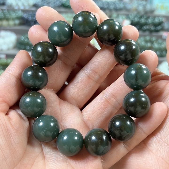 和田玉手链未镶嵌新疆且末蓝糖卡18