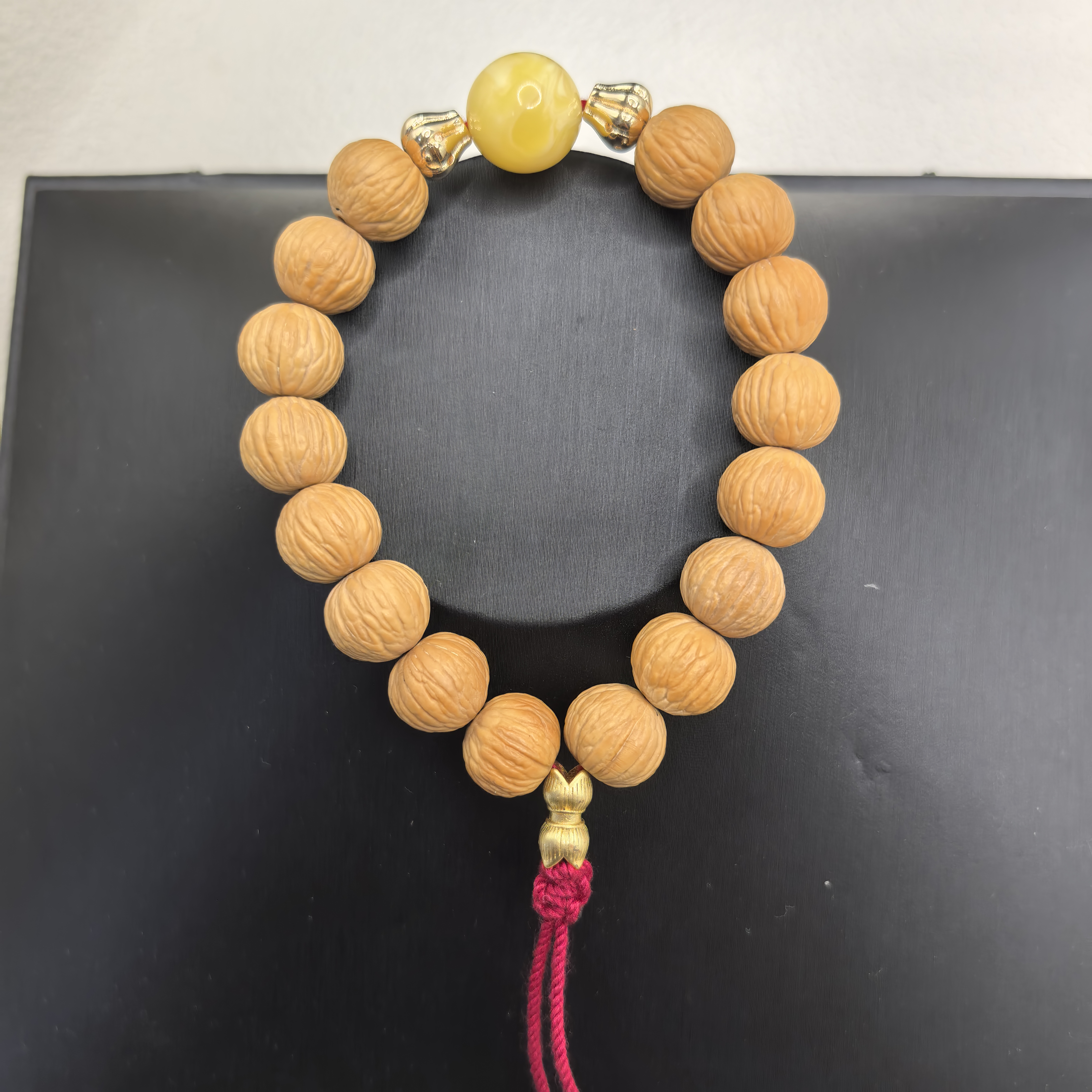 铜合金木质手链 非金属木质羽猴头核桃手串