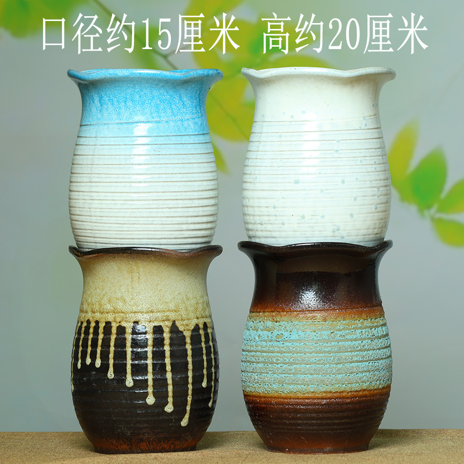 特价多肉花盆老桩法师绿植兰花粗陶简约家用绿植陶瓷有孔透气大号