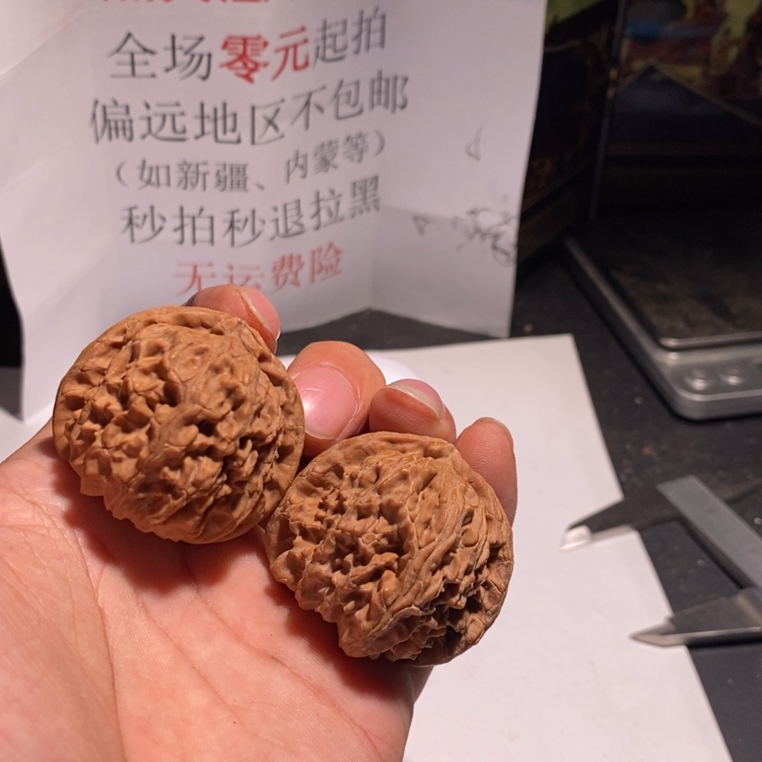 把件文玩核桃白狮子