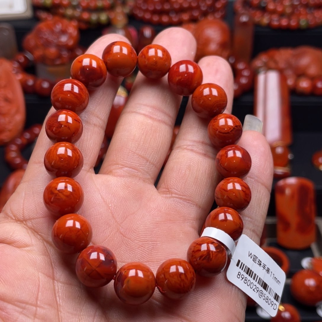 南红玛瑙珠宝奇石未镶嵌单圈11