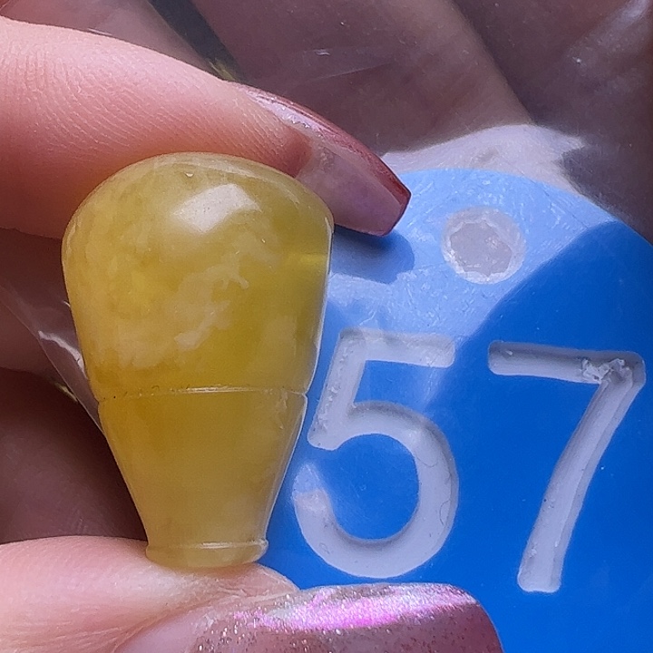 未镶嵌蜜蜡裸石微花粉15mm三通