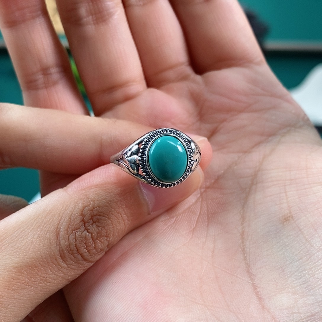 绿松石珠宝奇石银S925镶嵌45