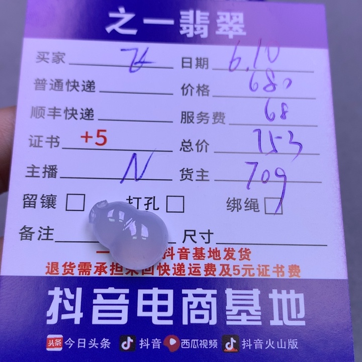 翡翠未镶嵌颈饰飞*