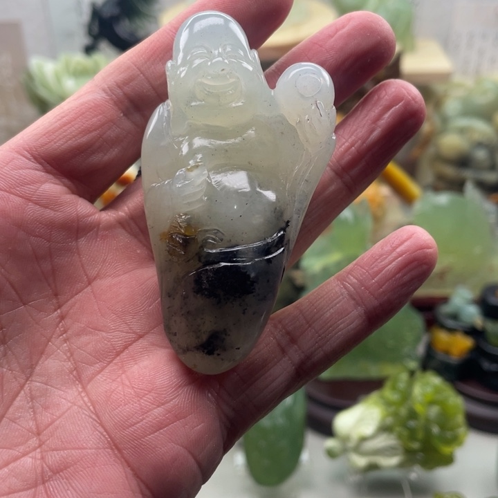 蛇纹石玉未镶嵌四大名玉手把