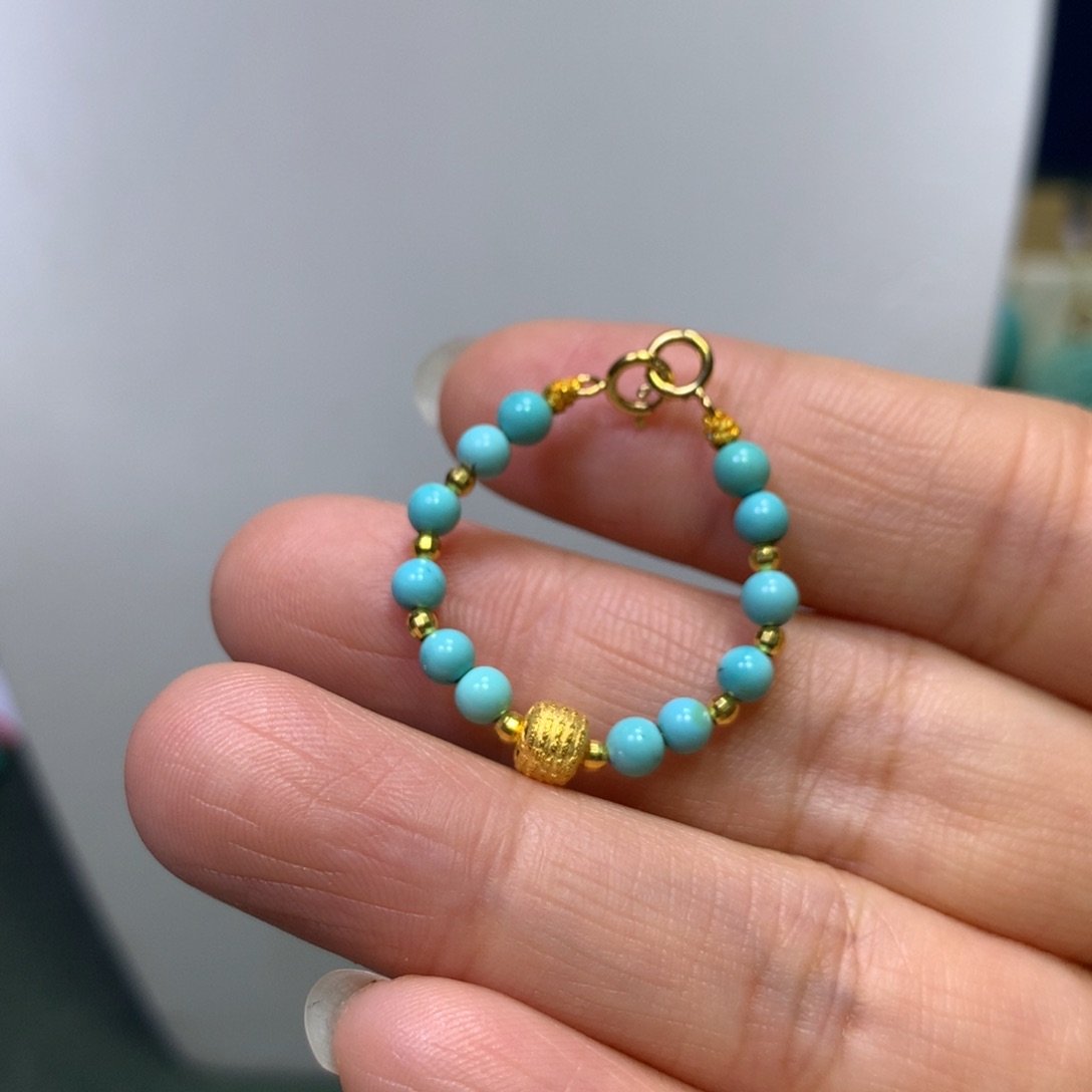 绿松石延长链18K金镶嵌