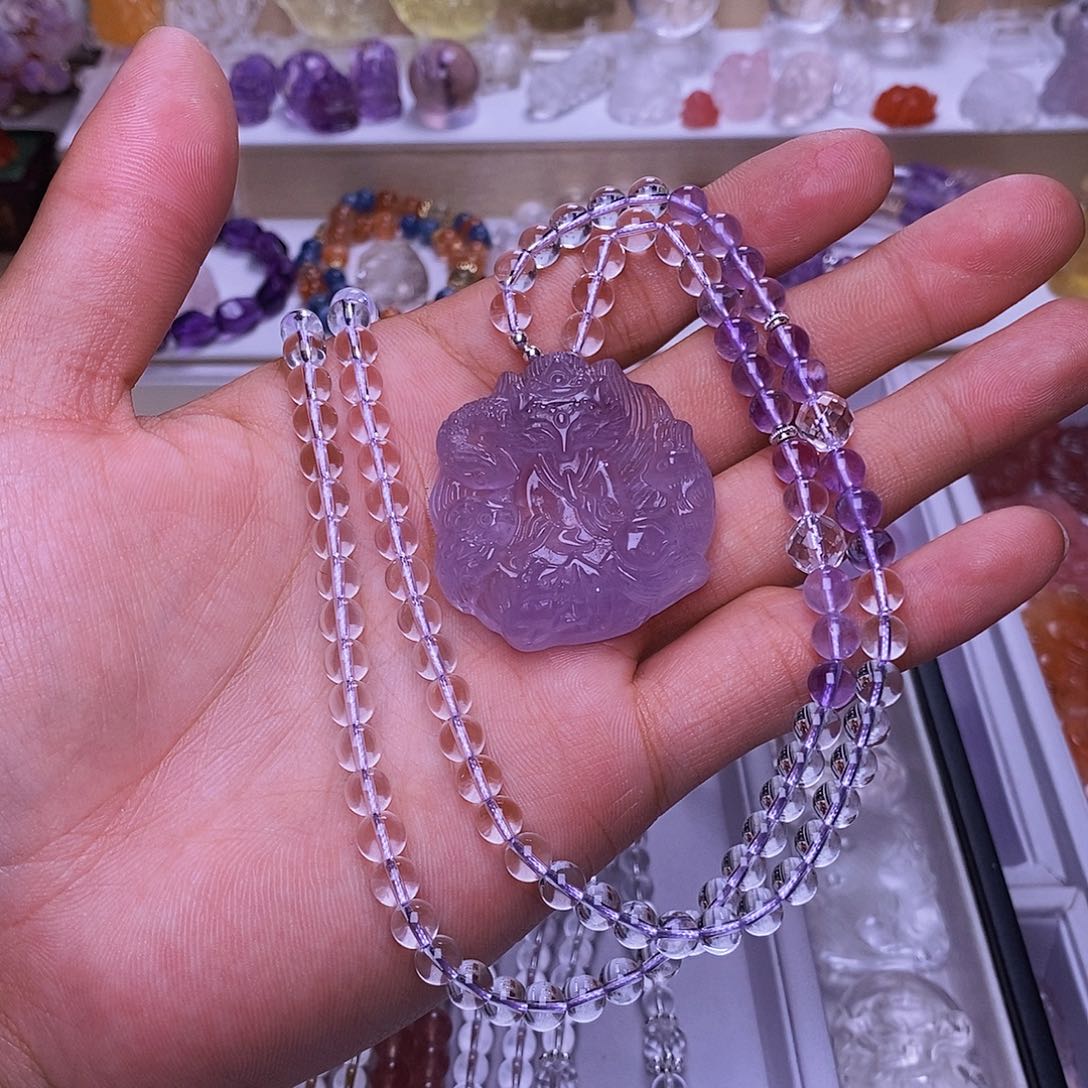 水晶颈饰未镶嵌漫**a五仙狐 送链子